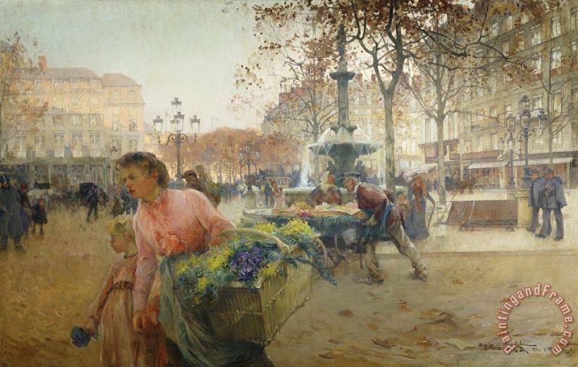 Eugene Galien-Laloue Place Du Theatre Francais Paris Art Painting