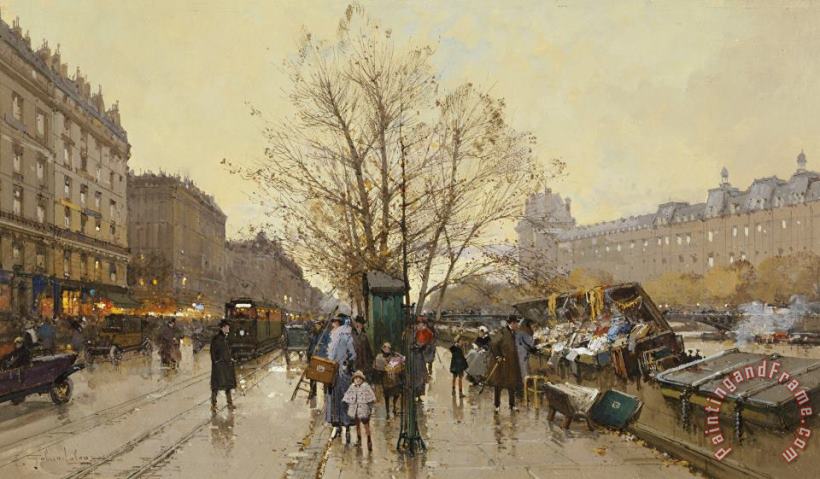 Eugene Galien-Laloue The Docks Of Paris Les Quais A Paris Art Painting