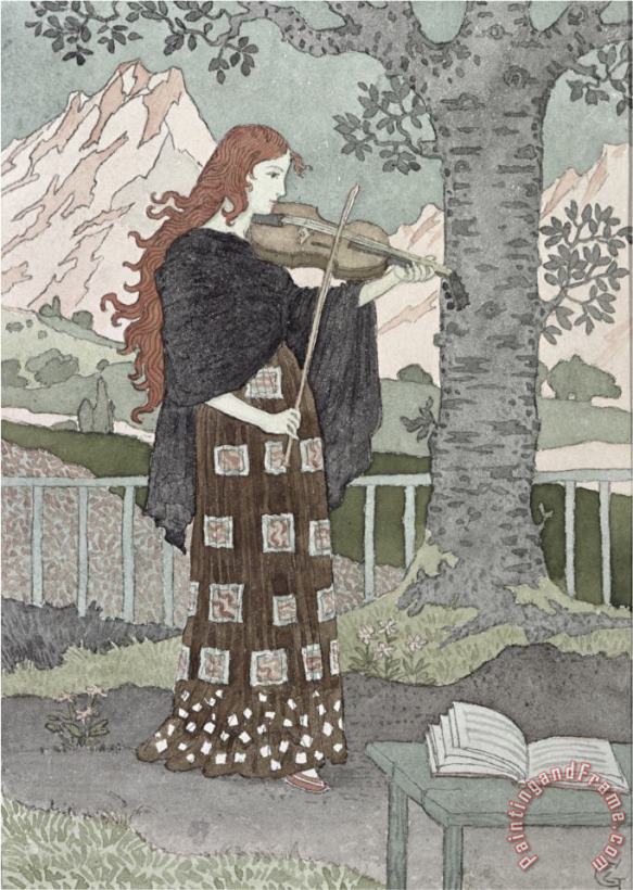 A Musician painting - Eugene Grasset A Musician Art Print