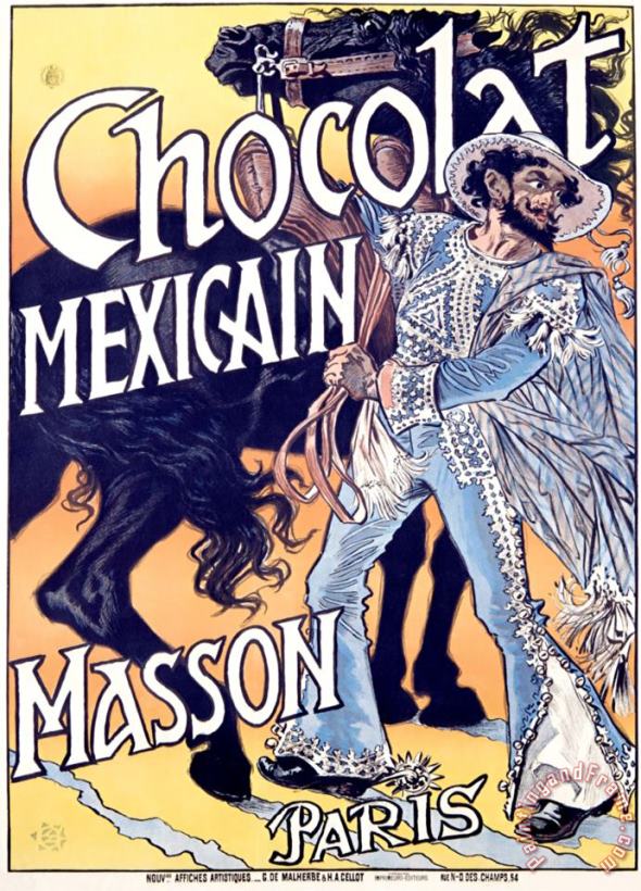 Chocolat Mexicain Masson painting - Eugene Grasset Chocolat Mexicain Masson Art Print