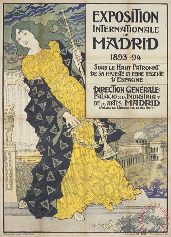 Eugene Grasset Exposition Internationale De Madrid Art Print