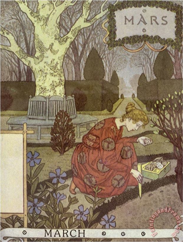 March painting - Eugene Grasset March Art Print