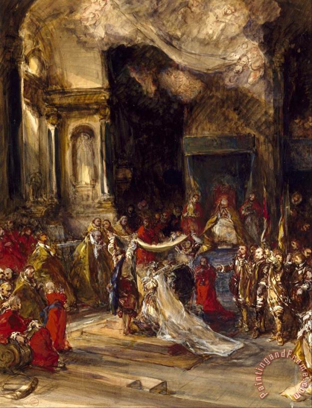 A Royal Marriage Scene painting - Eugene Isabey A Royal Marriage Scene Art Print