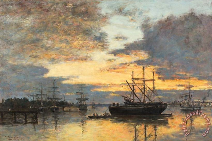 Bordeaux In The Harbor painting - Eugene Louis Boudin Bordeaux In The Harbor Art Print