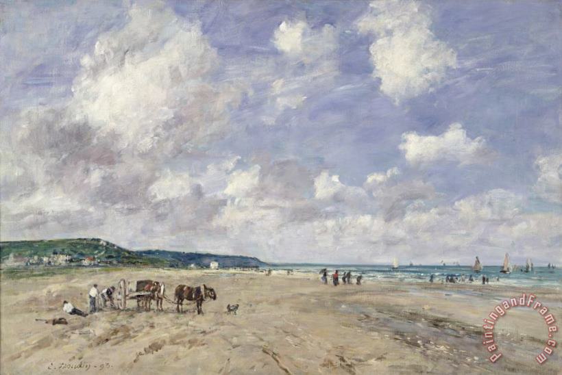 Eugene Louis Boudin The Beach at Tourgeville Art Painting