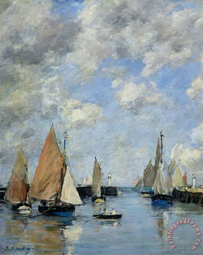 Eugene Louis Boudin The Jetty at High Tide Art Print