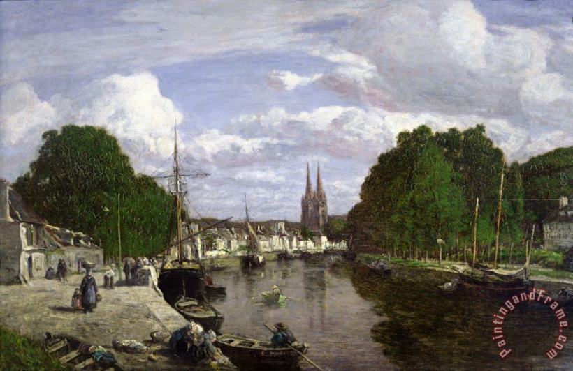Eugene Louis Boudin The Port at Quimper Art Painting