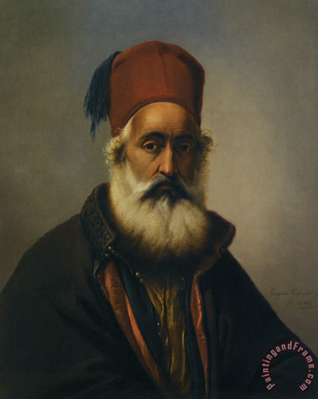 Portrait of a Dignitary Possibly Ibrahim Pacha painting - Eugene Verboeckhoven Portrait of a Dignitary Possibly Ibrahim Pacha Art Print