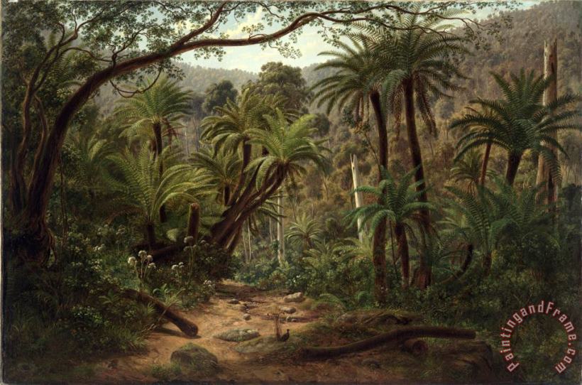 Eugene Von Guerard Ferntree Gully in The Dandenong Ranges Art Painting