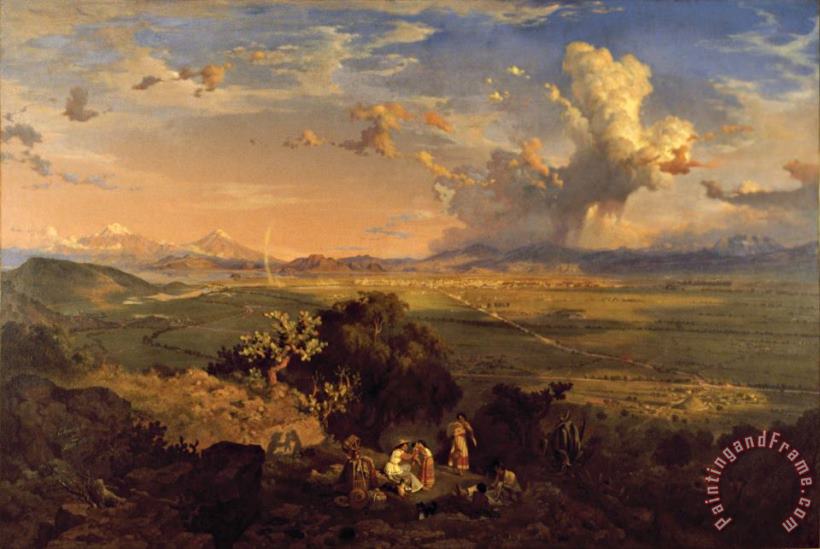 The Valley of Mexico Seen From The Tenayo Hill painting - Eugenio Landesio The Valley of Mexico Seen From The Tenayo Hill Art Print