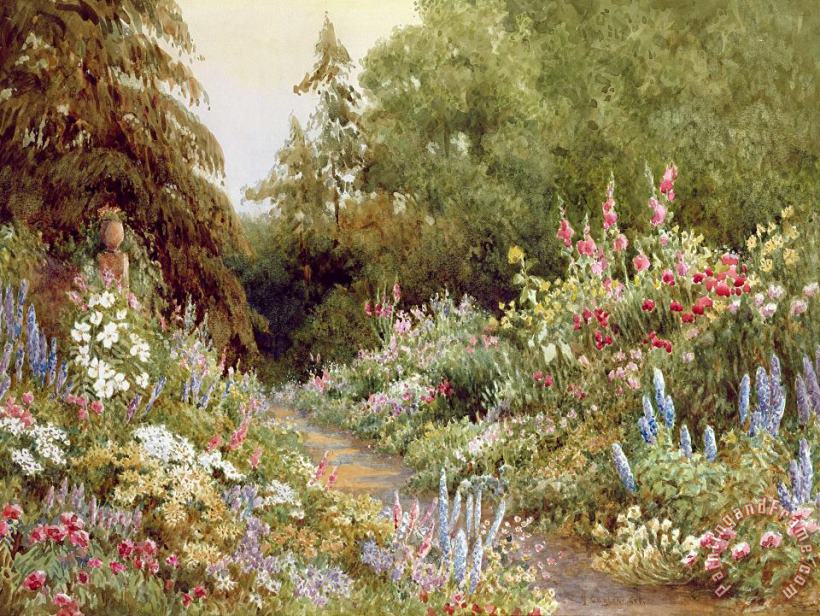 Evelyn L Engleheart Herbaceous Border Art Painting
