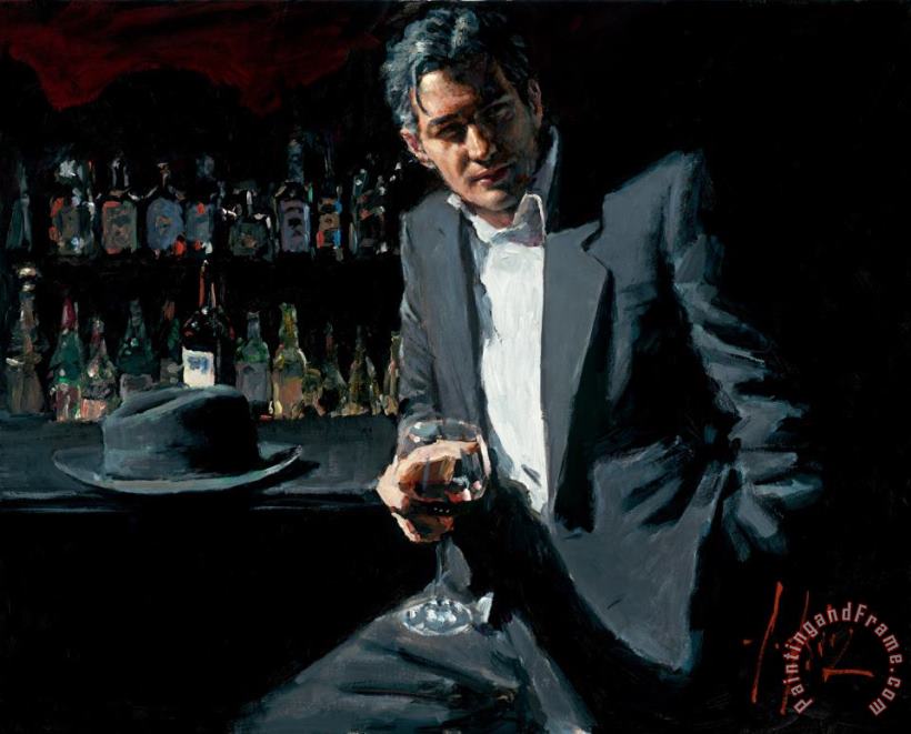 Black Suit And Red Wine painting - Fabian Perez Black Suit And Red Wine Art Print