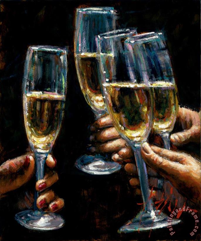 Fabian Perez Brindis Con Champagne Art Painting