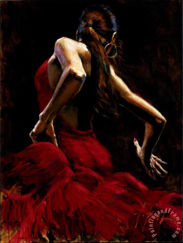 Fabian Perez Dancer in Red Art Painting