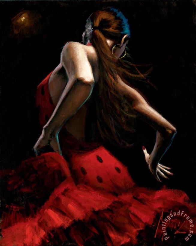 Dancer in Red Lunares Negros painting - Fabian Perez Dancer in Red Lunares Negros Art Print