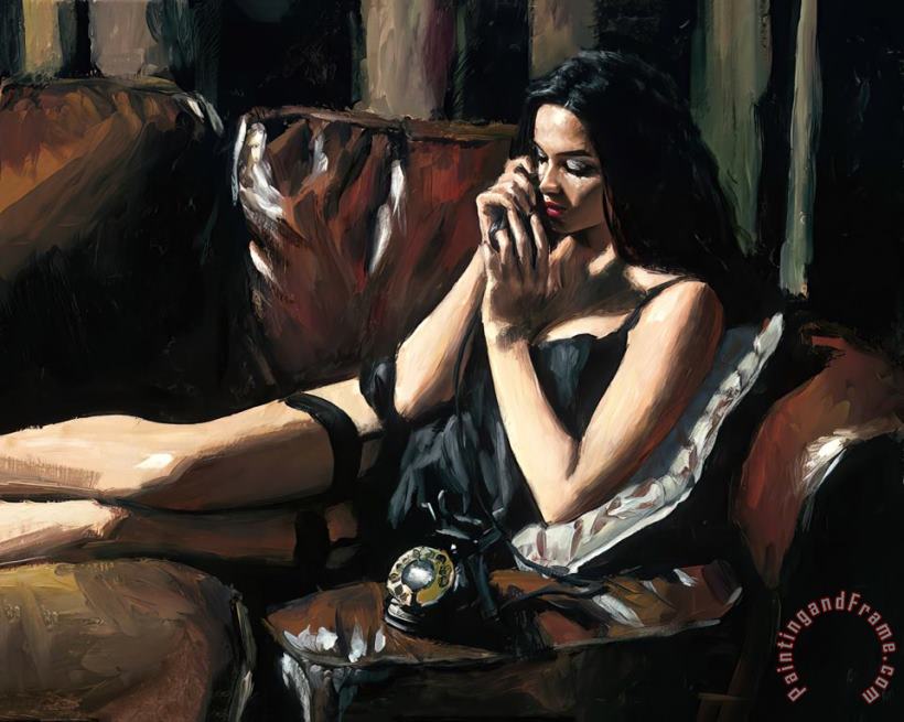 Eugie on The Couch I painting - Fabian Perez Eugie on The Couch I Art Print
