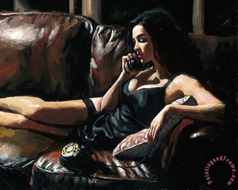 Fabian Perez Eugie on The Couch II Art Painting