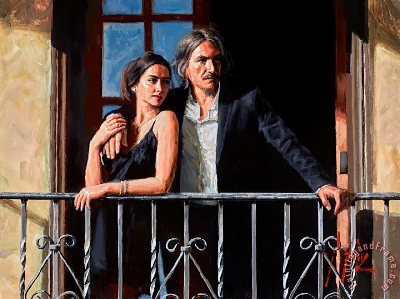 Fabian Perez Fabian And Lucy at The Balcony III Art Print