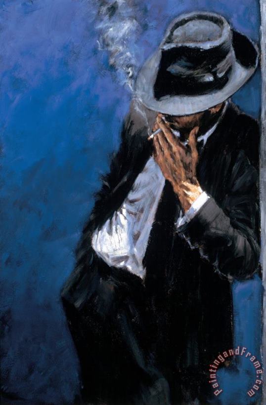 Fabian Perez Man in Black Suit Art Painting