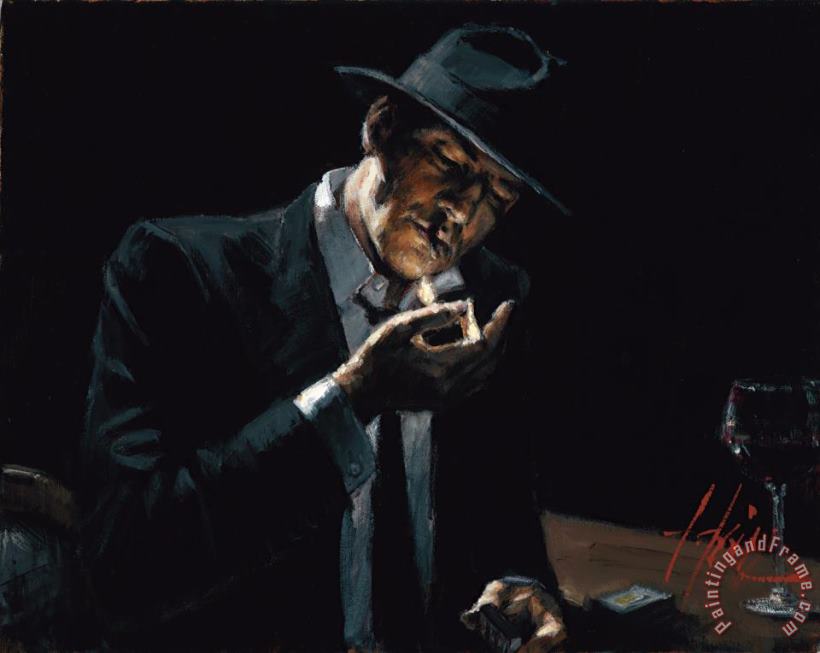 Man Lighting a Cigarette painting - Fabian Perez Man Lighting a Cigarette Art Print