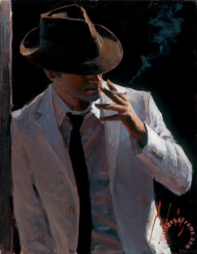 Fabian Perez Marcus with Hat And Cigarette Art Painting