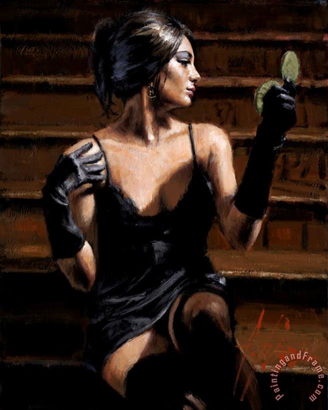 Saba on The Stairs III painting - Fabian Perez Saba on The Stairs III Art Print