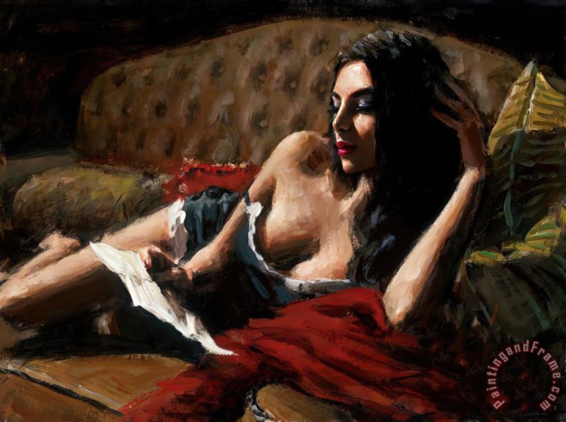 Saba with Letter I painting - Fabian Perez Saba with Letter I Art Print