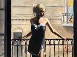 Fabian Perez Man in Black Suit III Art Painting for sale 