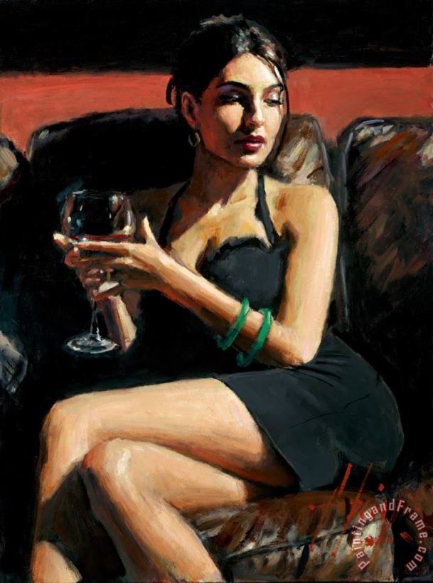 Tess on Leather Couch painting - Fabian Perez Tess on Leather Couch Art Print