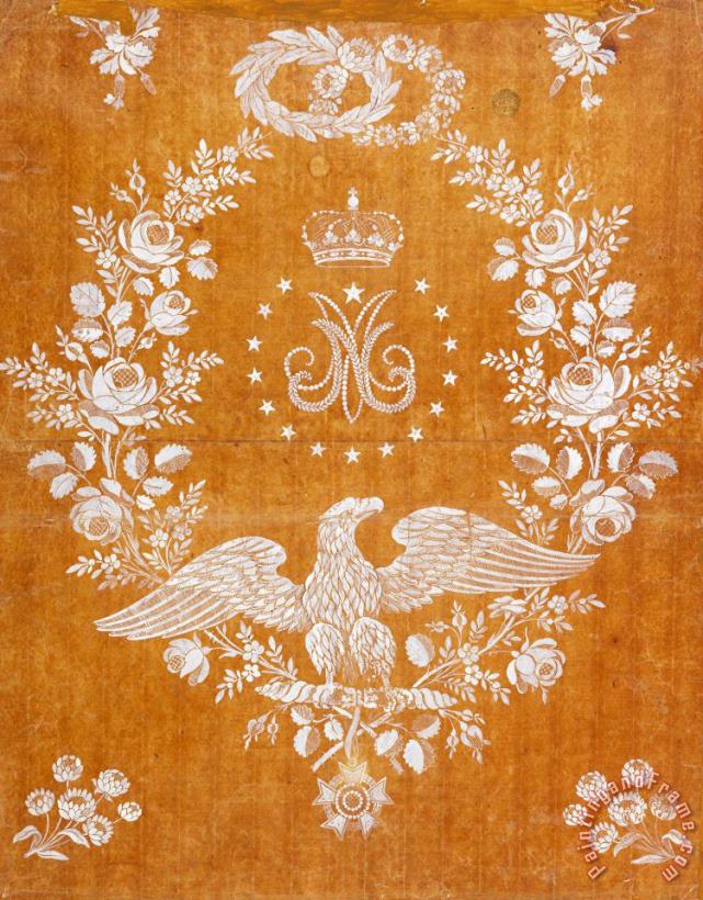 Fabrique De St. Ruf Embroidery Design Commemorating The Marriage of Napoleon I And Marie Louise Art Painting