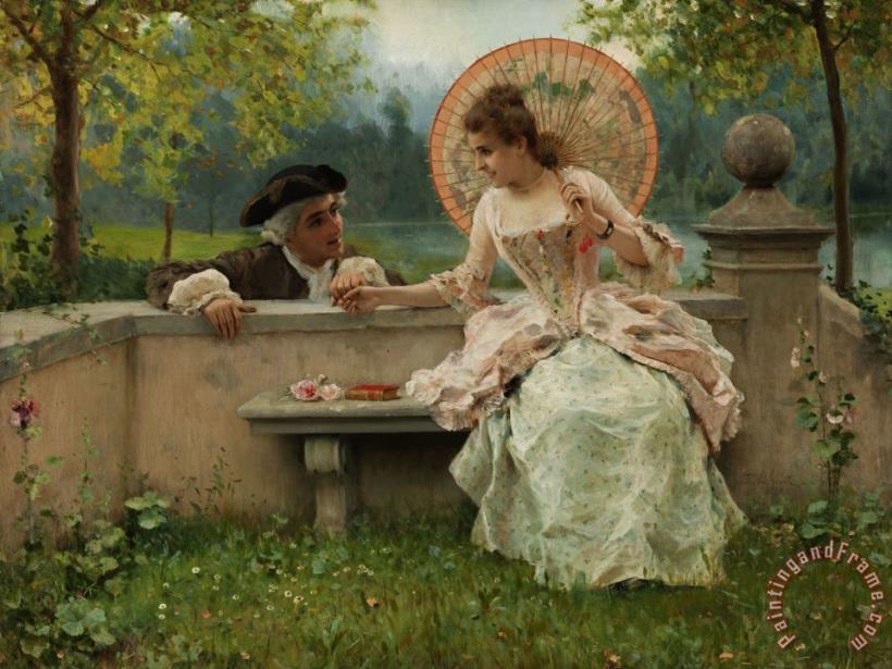 Federico Andreotti A Conversation in Love in The Park Art Painting