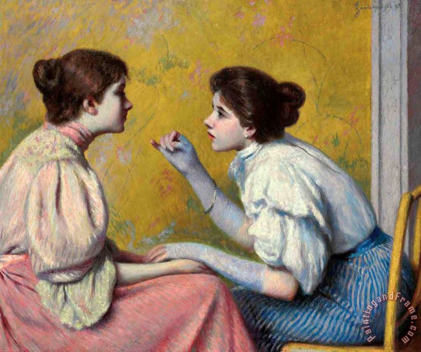Federico Zandomeneghi Conversazione Interessante, 1895 Art Painting