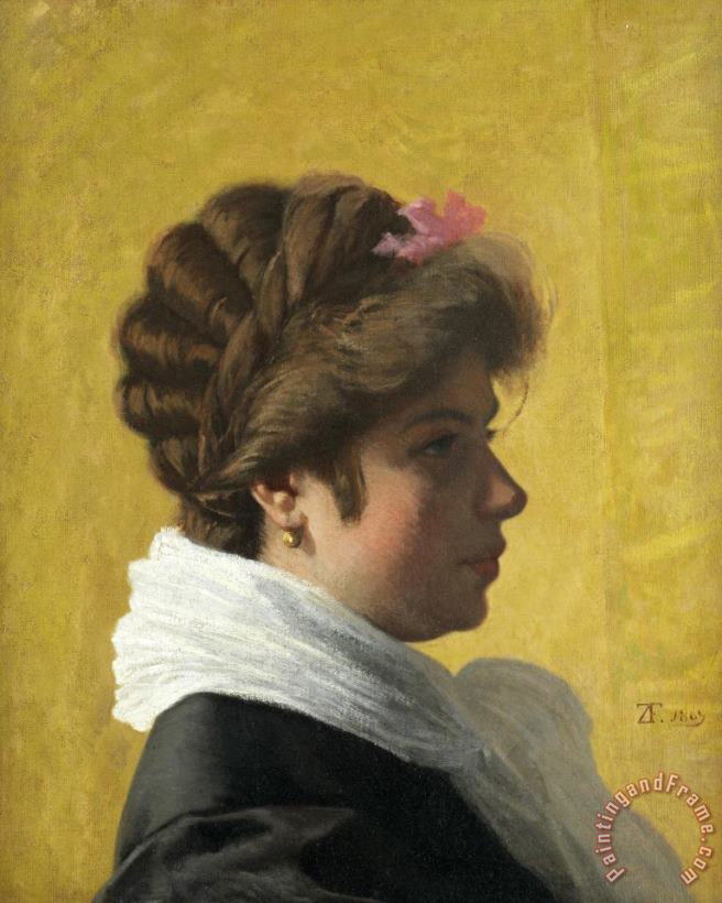 Federico Zandomeneghi Portrait of a Lady, 1869 Art Painting