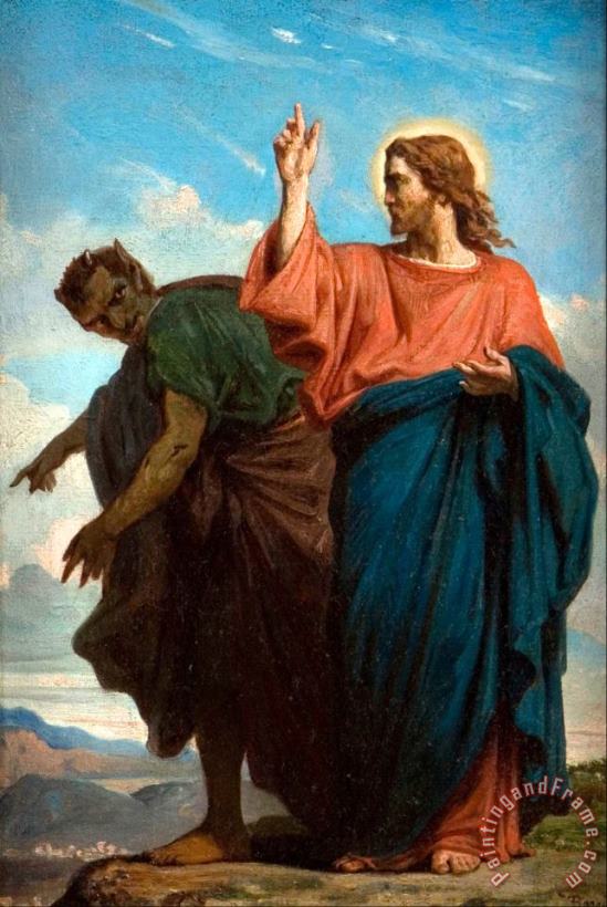 Felix-Joseph Barrias The Temptation of Christ by The Devil Art Painting