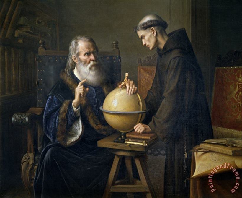 Felix Parra Galileo Galilei demonstrating his new astronomical theories at the university of Padua Art Print