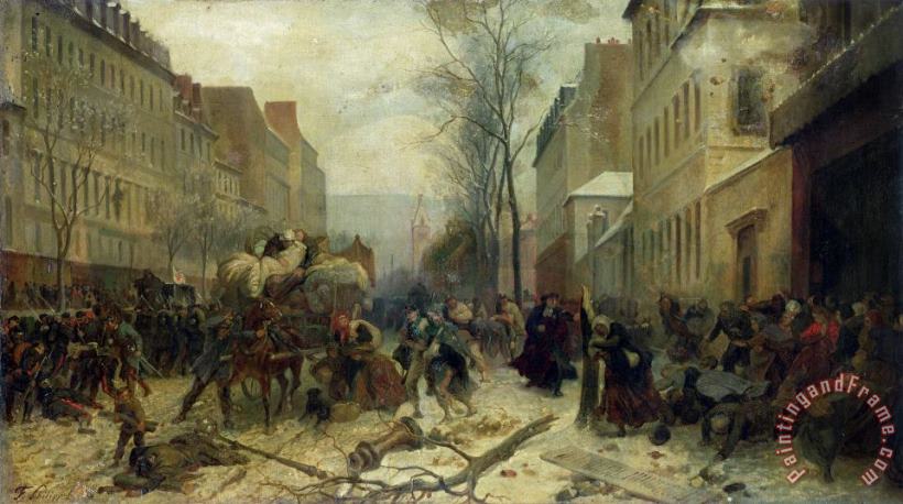 Felix Philippoteaux Bombardment of Paris in 1871 Art Painting