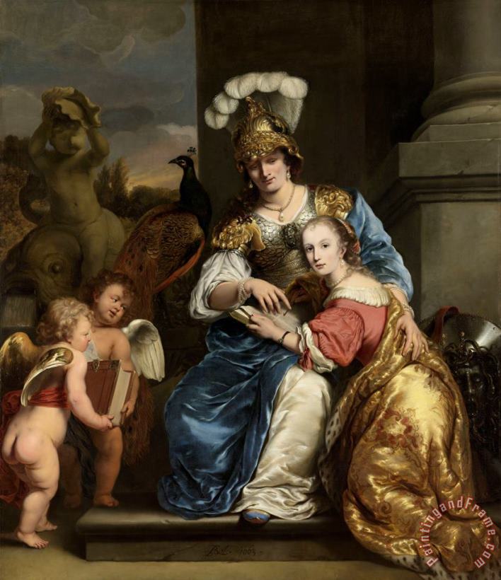 Ferdinand Bol Margarita Trip As Minerva, Instructing Her Sister Anna Maria Trip Art Painting