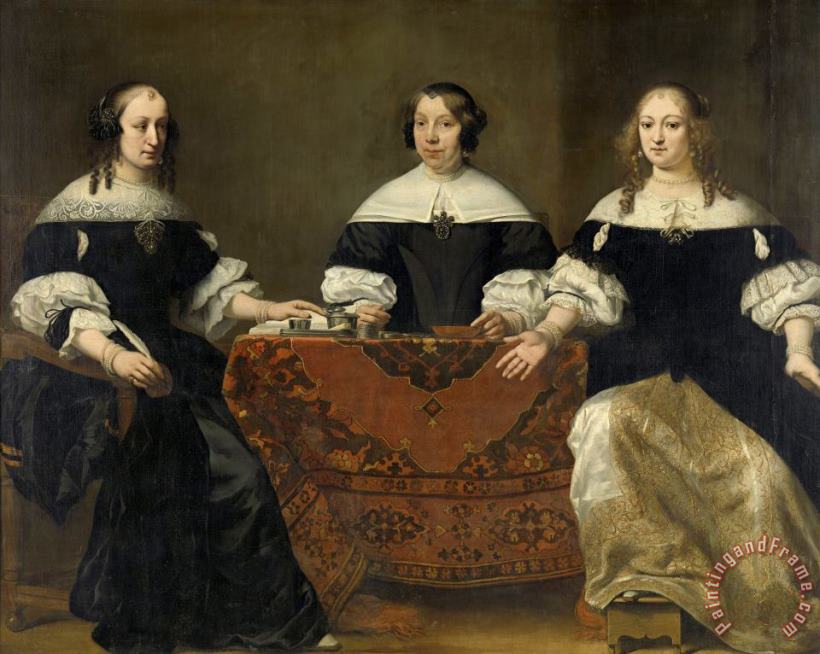 Ferdinand Bol Portrait of The Three Regentesses of The Leprozenhuis, Amsterdam Art Painting