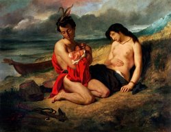 Ferdinand Victor Eugene Delacroix - The Natchez painting