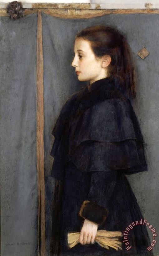 Portrait of Jeanne De Bauer painting - Fernand Khnopff Portrait of Jeanne De Bauer Art Print