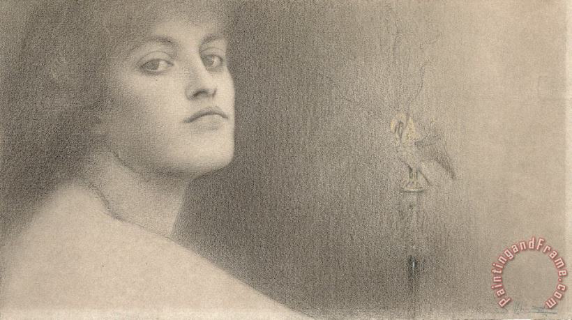 Fernand Khnopff Study for L'offrande (the Offering), 1891 Art Painting