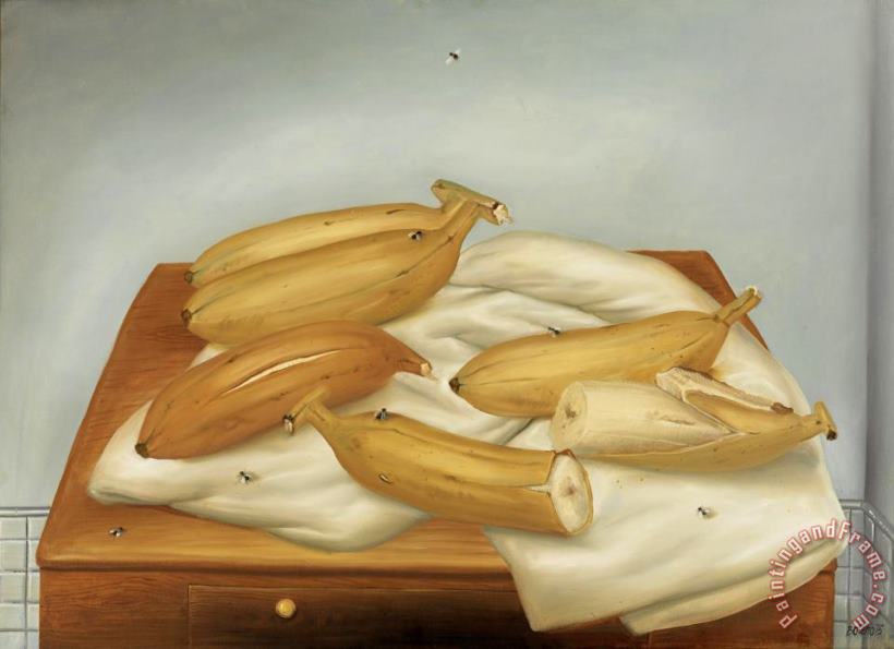 Bananas, 1975 painting - Fernando Botero Bananas, 1975 Art Print