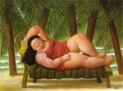 fernando botero Bather on The Beach