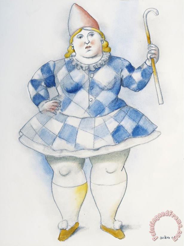 Circus Girl, 2008 painting - Fernando Botero Circus Girl, 2008 Art Print