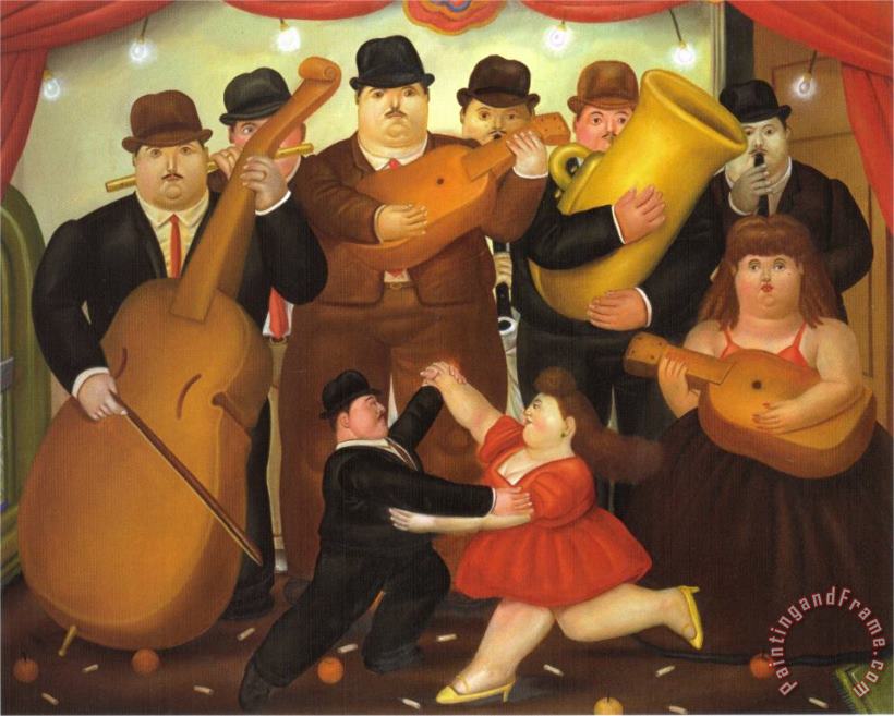 Dance in Colombia painting - fernando botero Dance in Colombia Art Print