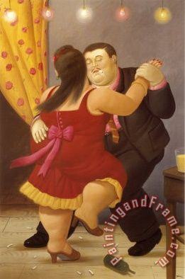 Dancers painting - Fernando Botero Dancers Art Print