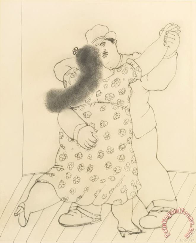 Dancing Couple, 1980 painting - Fernando Botero Dancing Couple, 1980 Art Print