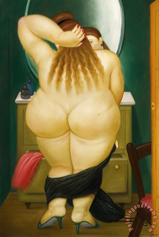 Desnudo Ante El Espejo, 1983 painting - Fernando Botero Desnudo Ante El Espejo, 1983 Art Print