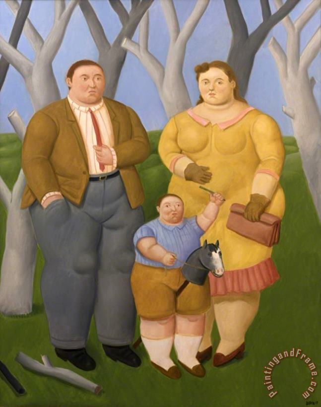 Fernando Botero Familia En El Campo, 2017 Art Painting