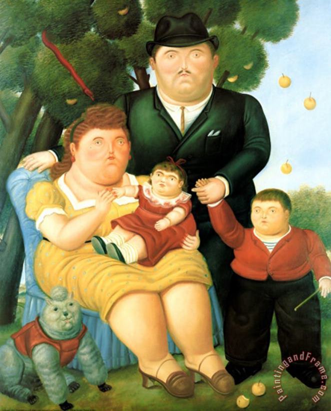 Family II painting - fernando botero Family II Art Print